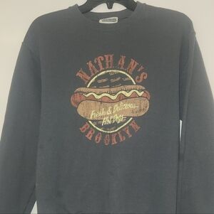 Nathan's Famous Hot Dogs Brooklyn Gray Crewneck Sweatshirt